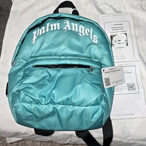 Palm Angels Teal Backpack, Like New With COA